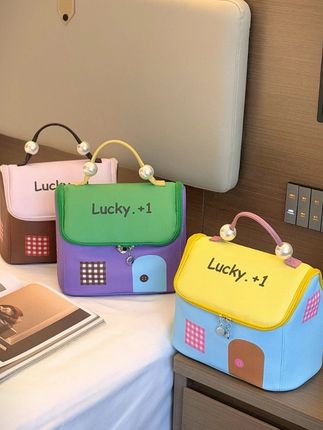 【高品质】化妆包可爱多巴胺旅行大容量便携洗漱房子新款分区手提#化妆包 #多巴胺风格 #旅行必备 #大容量 #便携洗漱包