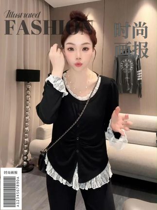 【在逃纯欲天花板】穿这件被要了9次微信! 【蜜爷家】秋季韩系蕾丝拼接假上衣63127#显瘦穿搭 #夏季新款 #穿出高级感 #连衣裙 #品质女装