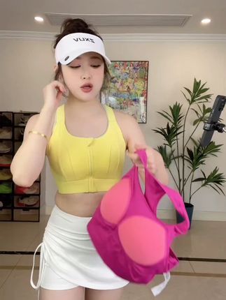 高压高弹力,防震运动美背,肩带可以调节,薄杯垫散热性很好👍#运动美背内衣#运动女孩