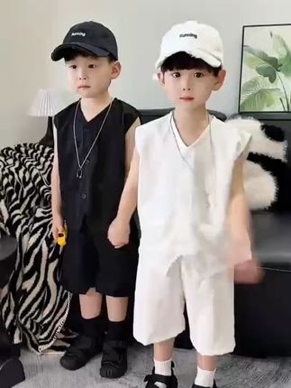 2024夏季新款薄款套装舒适【翩翩年少】帅气中小童时尚两件男孩套装#高品质童装 #萌娃穿搭 #百搭t恤 #潮童必备 #新款分享