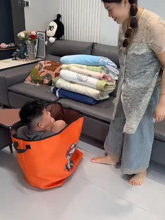 【120升盖子拉链款】衣服被子收纳袋双拉链大容量搬家袋防潮收纳箱#大容量收纳袋 #衣服被子收纳 #防潮收纳 #搬家好物 #双拉链收纳袋
