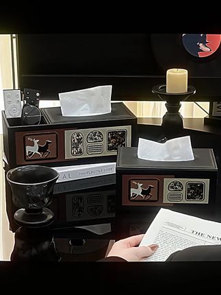 金卡佰皮革纸巾盒家用客厅茶几中古风遥控器收纳盒餐厅高档抽纸盒#家居好物 #中古风 #纸巾盒 #收纳盒 #皮革制品