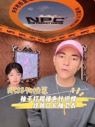 NPC潮牌袖子打褶撞色针织螺纹领口长袖卫衣,秋季休闲超有范!撞色设计时尚吸睛,针织螺纹领口舒适有型,轻松穿出潮流质感。#NP58ST22