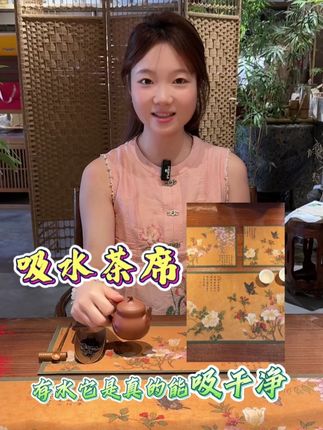 有水真的能吸进去,难怪这么多人喜欢 #茶席 #吸水 #桌垫 #干泡台 #和风知语