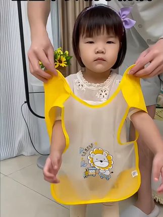 内翻兜口水巾宝宝置衣儿童吃饭围兜防水防脏夏无袖【依生象宝】#围兜 #防水围兜 #吃饭围兜 #口水巾