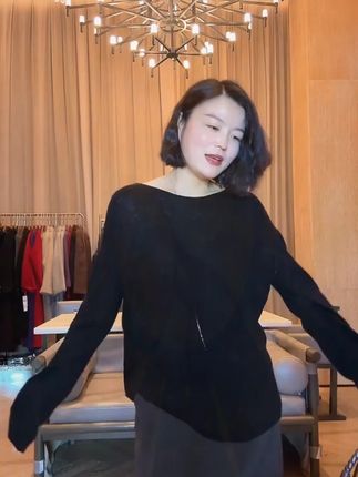 51TANTAN 显瘦气质宽松圆领秋冬羊毛衫ZX 2592, #秋冬穿搭 #老谭私服 #显瘦穿搭 #遮肉显瘦遮肉减龄