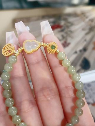 青山有思,白鹤忘机。 #首饰分享 #仙女必备 #手串 #珠宝首饰 #手串搭配