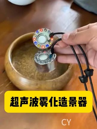 超声波景观雾化器假山造雾器鱼缸盆景加湿器#造景鱼缸 #超声波造雾器 #雾化器