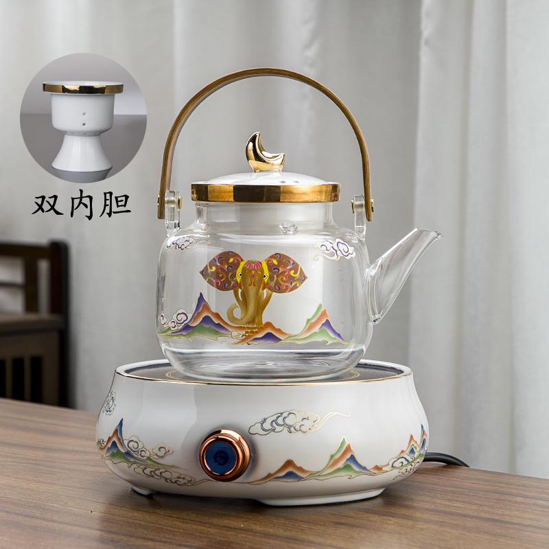陶瓷电陶炉蒸煮器具套装全套高端家用中式。#品茶静心 #高端茶器 #电陶炉煮茶器 #茶空间 #煮茶炉