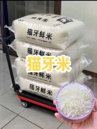 正宗猫牙米!以前只是听过,没想到真的这么好吃!还实惠,太划算!#好大米 #美食