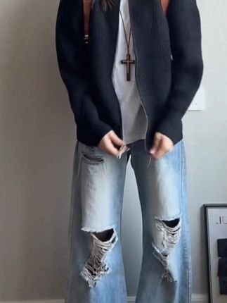 跟着抖音学的中性风穿搭 #中性风 #ootd穿搭 #男生穿搭 #开衫 #毛衣