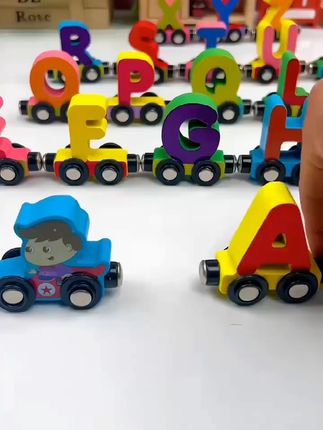 儿童早教益智积木磁性数字小火车木质男女婴幼儿提高认知数字玩具#儿童积木 #早教玩具 #磁性数字 #小火车积木 #益智玩具