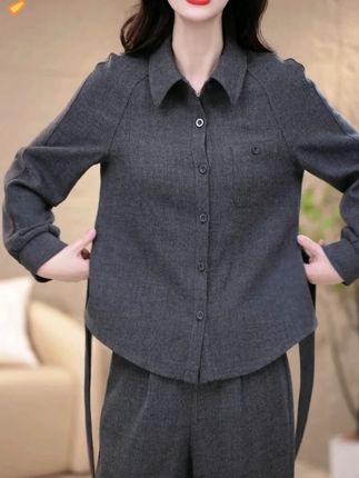 2025优雅百搭气质POLO领修身显瘦纯色套装两件套 #品质女装 #显瘦穿搭 #谁穿谁好看系列 #面料舒适透气 #洋气减龄