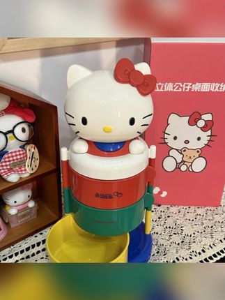 【猫咪】中古HelloKT旋转收纳桶猫头收纳架KT收纳架可爱#猫咪收纳桶 #KT收纳架 #旋转收纳 #可爱收纳 #中古好物