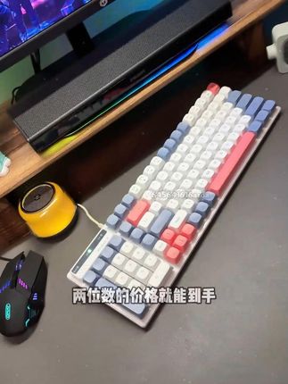 蝰蛇KM100有线键盘鼠标台式笔记本电脑通用办公商务时尚拼色静音