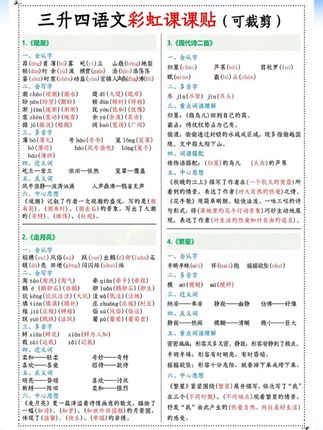 四年级上册语文新版课课贴 暑假预习不光掌握这些课后生字组词。还要掌握每课的重点字词、语段解析、课文梳理填空,老师要求的重点都整理的清清楚楚。一撕一贴,简单方便。每单元学完还有单元考点速记,用来预习复习很方便。#四年级上册语文 #课课贴 #三升四 #暑假预习 #小学语文