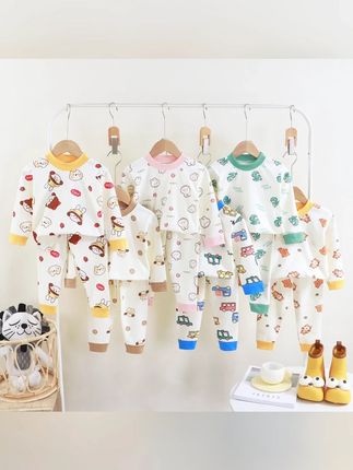 宝宝秋衣套装儿童秋裤秋冬睡衣长袖家居服韩版卡通印花保暖套装#宝宝秋衣 #秋冬睡衣 #韩版卡通 #儿童保暖 #宝宝家居服