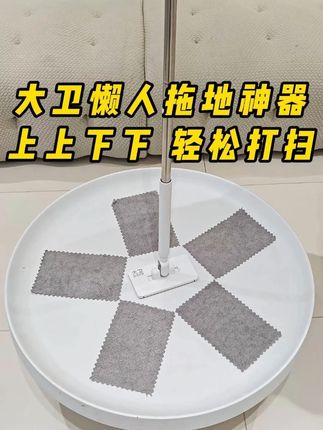 快试试全网爆款#洗脸巾拖把 不用的洗脸巾、抹布 一按就能夹上,全屋上上下下轻松打扫#大卫拖把 #免手洗拖把 #打扫卫生我是认真的