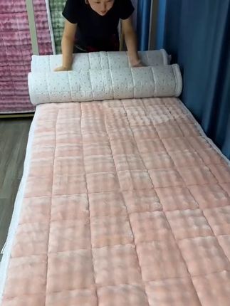 牛奶绒床垫泡泡绒床褥子,加绒加棉防滑床单 可机洗 #学生宿舍床盖 #牛奶绒床盖床褥子 #牛奶绒床垫