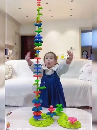 一岁以后多给孩子玩开放性玩具,这套#百变花园积木 ,让孩子发挥创造力和想象力,拼搭出属于自己的小花园#母婴好物 #专注力培养 #动手动脑