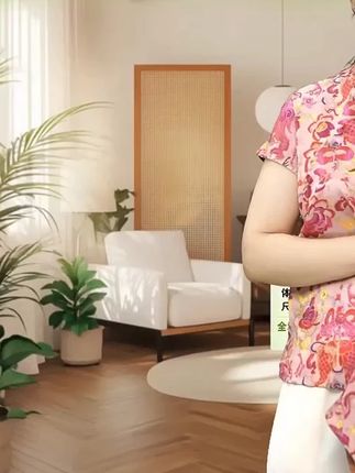 夏款中式旗袍风短袖套装高端锦鲤提花两件套065#中老年服装 #谁穿谁好看 #夏季新款 #婆婆穿搭 #品质女装