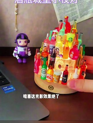 DIY迷你酒瓶城堡小夜灯,手工装饰,送男友超棒礼物! #迷你城堡摆件 #迷你酒瓶城堡 #DIY小夜灯 #男友礼物 #小酒瓶城堡灯