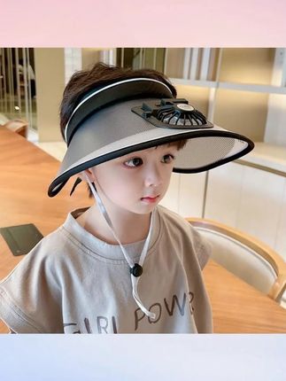 郝邵文推荐儿童防晒帽带风扇防紫外线男童帽子夏款女童遮阳帽儿童空顶太阳帽#儿童防晒帽 #防晒帽 #太阳帽 #空顶太阳帽 #儿童空顶太阳帽