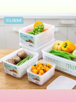 【惠子知家】家用冰箱收纳盒子双层沥水保鲜盒蔬菜水果储物保鲜盒#冰箱收纳盒 #双层保鲜 #沥水功能 #惠子知家 #蔬菜水果收纳