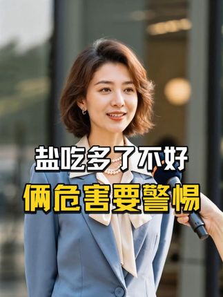 盐吃多了不好!俩危害要警惕#科普一下 #食盐 #调味品 #涨知识 #健康饮食