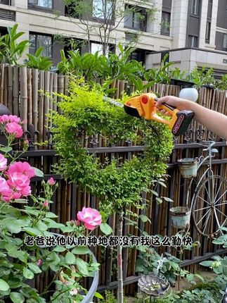 手持电动篱笆剪无线充电式剪枝剪草锂电绿篱机草坪修剪篱笆机花园造型植物修剪。#绿篱修剪器 #园艺生活 #园艺工具