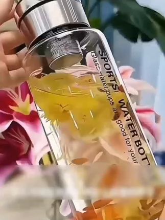 【送杯套】1000毫升玻璃杯带提绳茶水分离杯户外简约家用