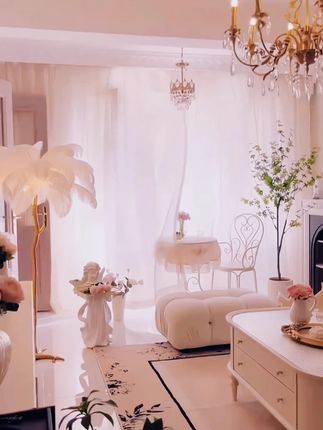 奶油风大芬油画村装饰画简约肌理感花卉三联挂画高级艺术壁画