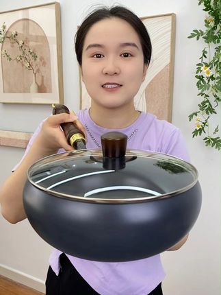 这款大肚铁锅真好用,无涂层不粘锅,炒菜锅气贼香,容量大质量好#无涂层不粘锅 #章丘铁锅 #大肚铁锅