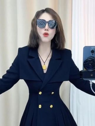 【有里布】连衣裙女装春秋新款法式高级感小个子收腰显瘦裙子JT #早秋穿搭 #显瘦连衣裙 #气质穿搭 #美出高级感 #时尚穿搭