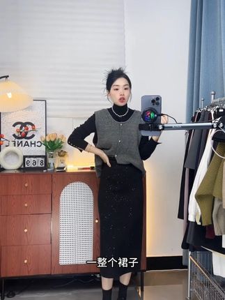 【3个长度加厚】网红半身裙气质时尚开叉秋冬显瘦百搭中长款高腰#显瘦穿搭 #品质女装 #通勤搭配 #显瘦 #轻奢女装