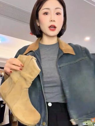 时尚复古堆堆短靴秋季新款韩版英伦马丁靴 【35-42码大码女鞋/3公分/时尚复古堆堆短靴秋季新款韩版英伦马丁靴】#时尚复古堆堆短靴 #秋季新款 #韩版英伦马丁靴