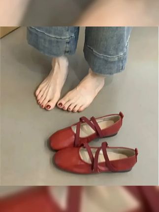 韩菲BS 872 2软底单鞋女2025必穿蛋卷鞋软软软好穿四季奶奶鞋女鞋 #爆款热卖中 #玛丽珍鞋安利 #穿搭技巧 #单鞋 #红色系