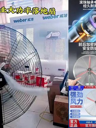 钻石牌车间工业牛角挂壁扇大风扇商用餐厅工厂大功率线控挂墙风扇