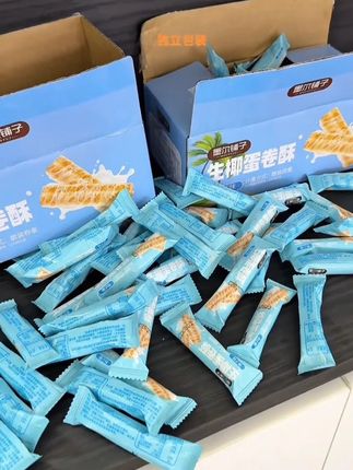 【40包/箱】海南生椰蛋卷酥椰香营养酥脆爆款解馋网红零食 #蛋卷酥 #网红零食 #零食