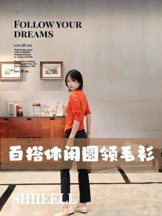 圆领时尚气质长袖毛衫 #时尚穿搭 #新款上新 #高级感穿搭 #洋气上档次 #百搭