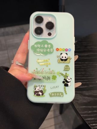 #苹果手机壳 发财不要停 烦恼全清零~薄荷绿好运熊猫果冻壳#壁纸 #3c好物推荐 #手机壳 #这个手机壳真的长在我心巴上了 iPhone17promax/16/15/14/13/12/11
