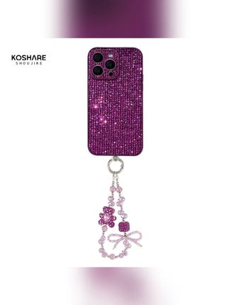闪钻紫色心动小熊手链壳适用苹果16iPhone15全包防摔手机壳女款#苹果手机壳 #闪钻小熊 #全包防摔 #女款手机壳 #紫色手机壳