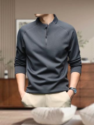 亨利领T恤#品质男装 #男士卫衣 #卫衣推荐 #秋季穿搭 #谁穿谁好看