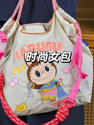简约刺绣女单肩包新款刺绣尼龙户外防水百搭托特包#夏季新款 #童装 #潮童必备 #源头工厂 #潮流穿搭