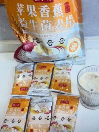 【蛮小萌苹果香蕉益生菌麦片】300克/袋水果免煮冲泡独立包装