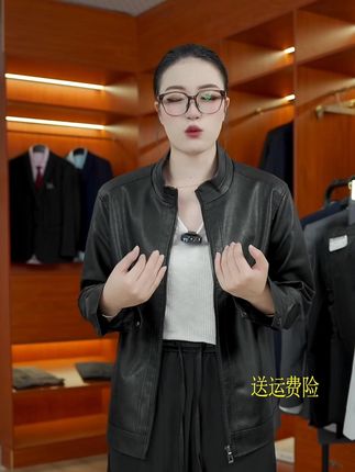 皮尔卡丹 春秋新款男士休闲立领皮夹克时尚百搭外套上衣