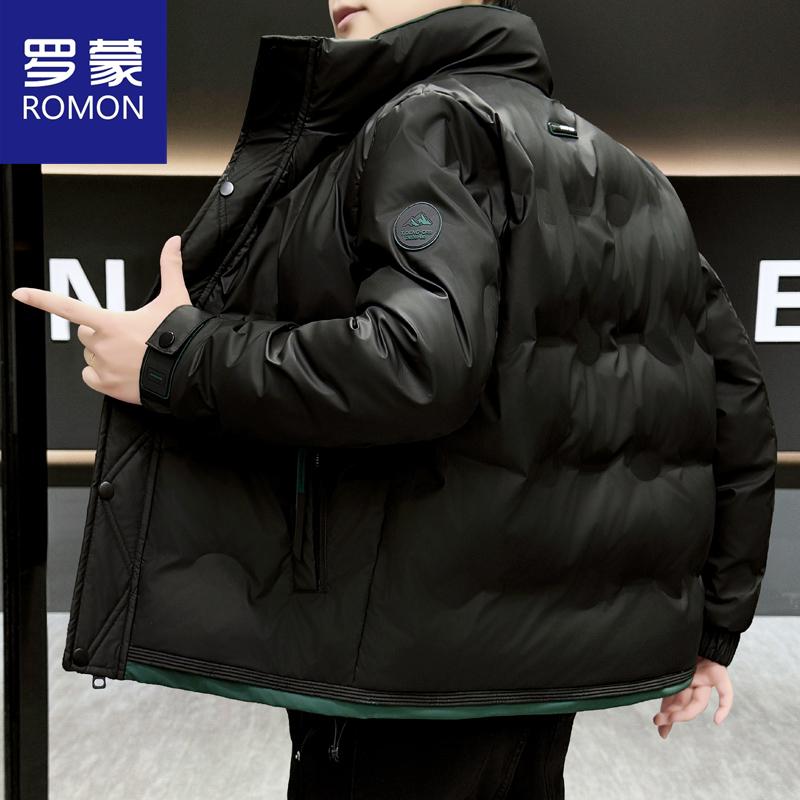 Romon/罗蒙罗蒙拼色立领冬季羽服新款2025新款保暖修身外套