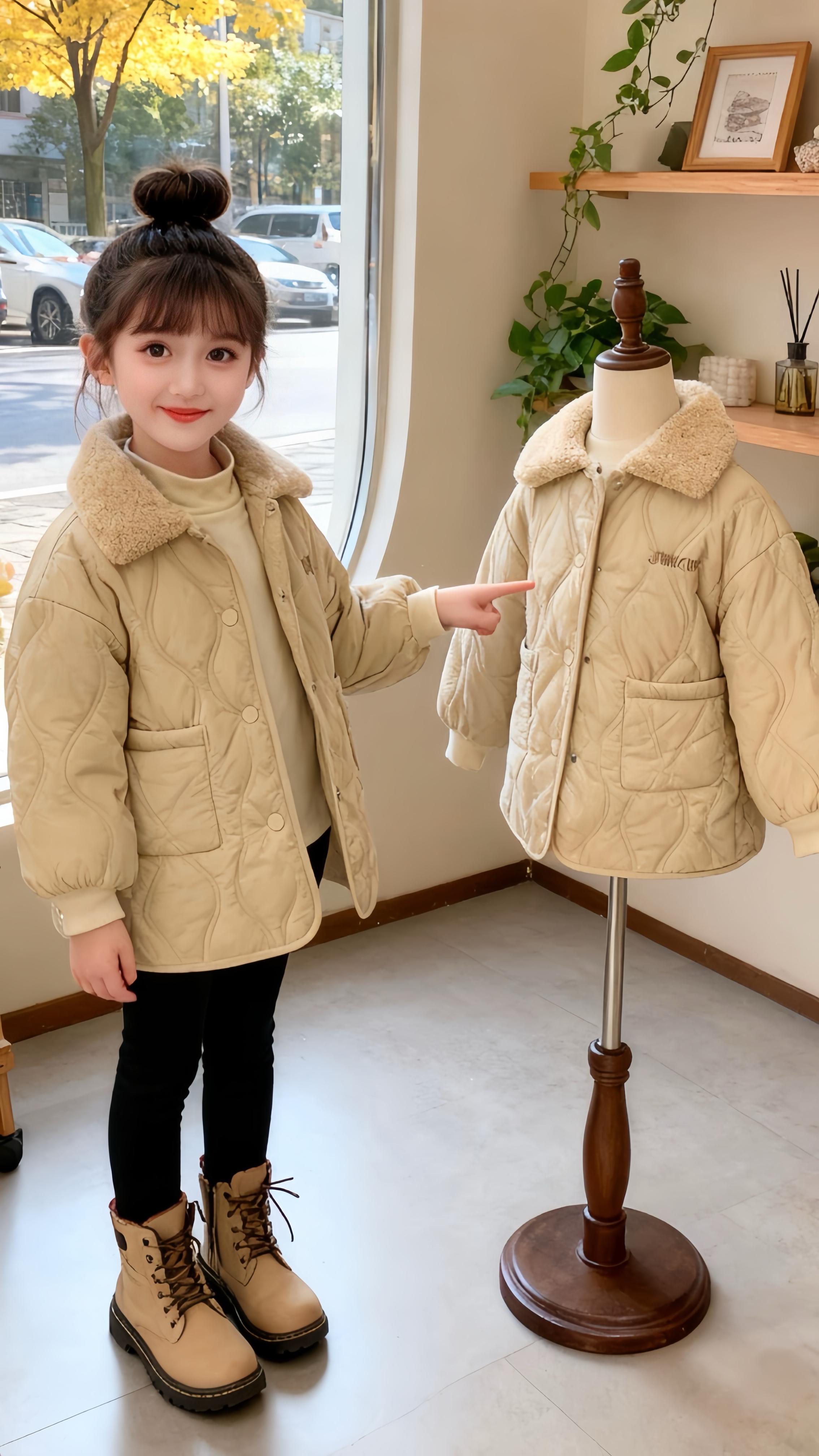 #秋冬棉服外套#女童穿搭
