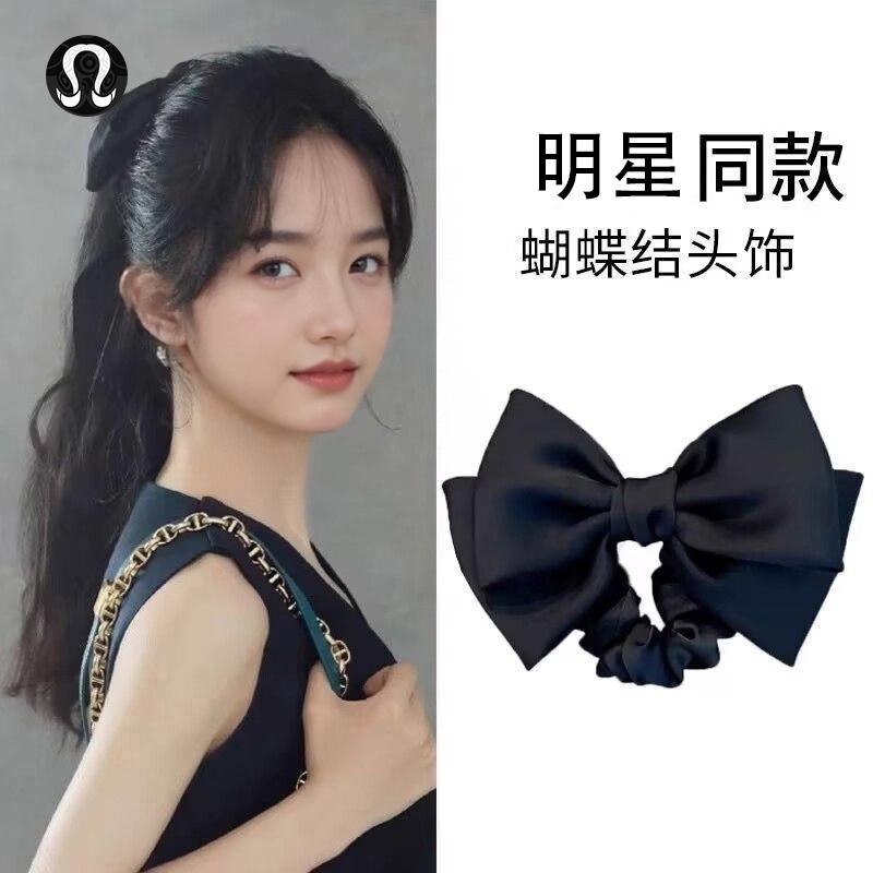 LULU FRIEND正品明星同款缎面蝴蝶结大肠发圈女发饰气质马尾发绳