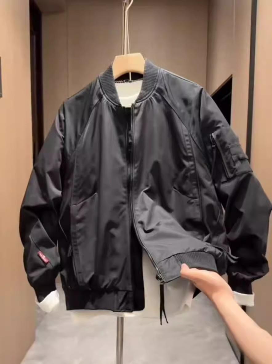 NYING美式飞行员夹克男潮流宽松棒球领上衣青年帅气百搭休闲外套潮